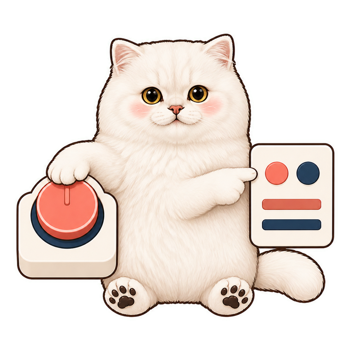 Mochi 貓老師專注地調整樣本圓點與模型能力儀表
