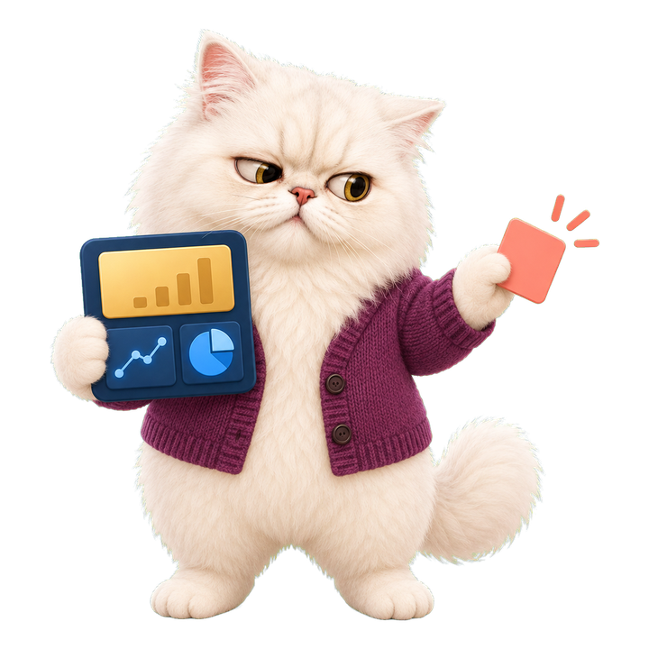 MOCHI 貓老師移除多餘資訊並保留清楚的 KPI 儀表板