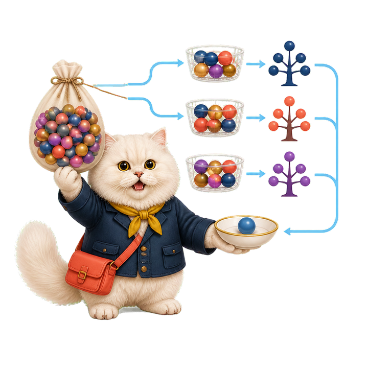 Mochi 貓老師開心展示 Bootstrap 平行森林與穩定平均