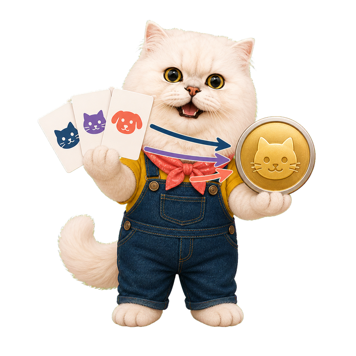 Mochi 貓老師開心示範兩票貓勝過一票狗