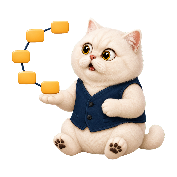 專注驚訝的 Mochi 看著詞語一段一段接成答案