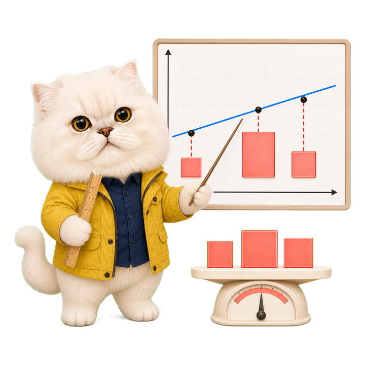 Mochi 貓老師好奇測量 MSE 垂直誤差與平方區域