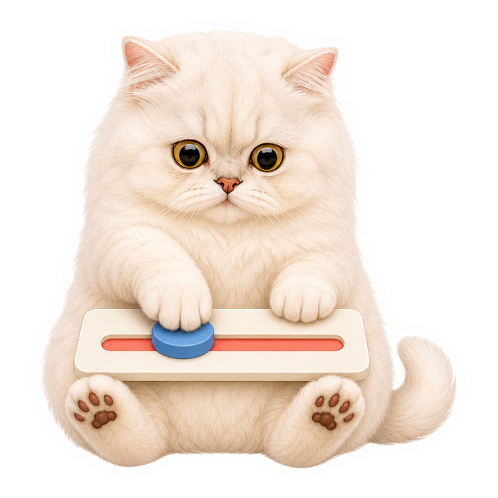 Mochi 貓老師友善專注地調整資料偏移滑桿