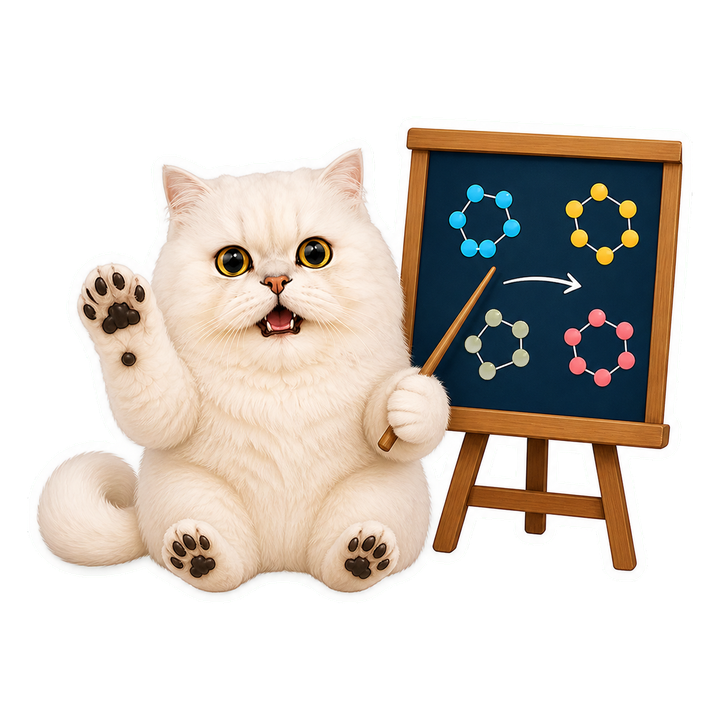 Mochi 貓老師用四組彩色鄰居點介紹 t-SNE 群聚地圖